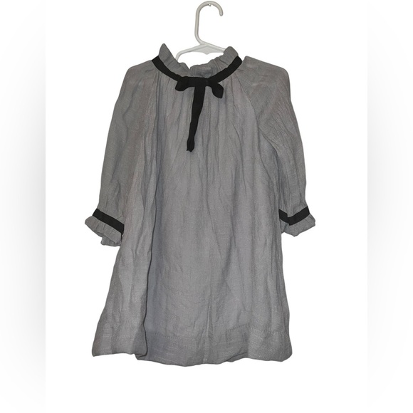 Lele for kids Gray chiffon Dress with Black bow Accents 3T NWT - Picture 1 of 3